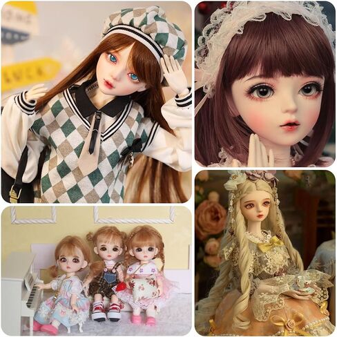 Globleland 8 PCS Doll STROAL WIGS 6 بوصة دمية طويلة امتداد فنون الشعر مستلزمات DIY دمى الشعر الحرف اليدوية الطويلة in Saudi Arabia