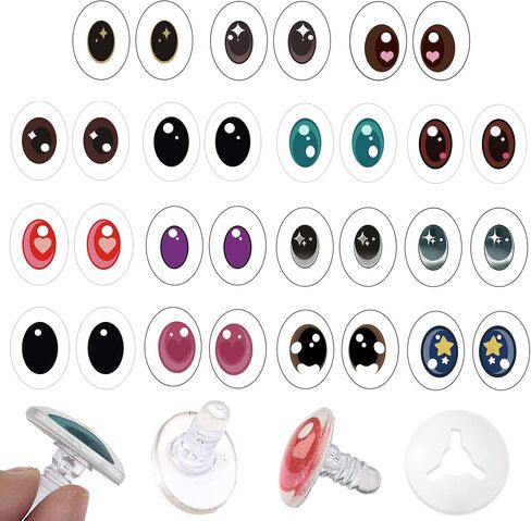 30PCS Safety Eyes for Stuffed Animal Doll Making with Washer Amigurumi Eye for Crochet Craft Doll Eyes Stuffed Crochet for Crafts Decorations in Kuwait