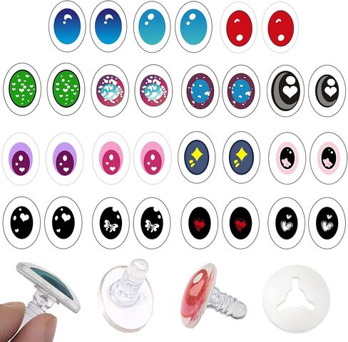30PCS Safety Eyes for Stuffed Animal Doll Making with Washer Amigurumi Eye for Crochet Craft Doll Eyes Stuffed Crochet for Crafts Decorations in Kuwait