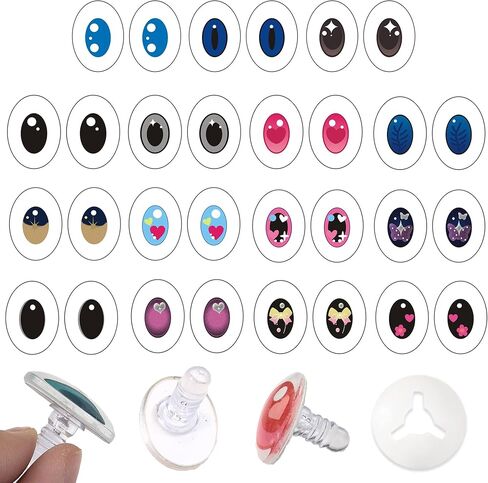 30PCS Safety Eyes for Stuffed Animal Doll Making with Washer Amigurumi Eye for Crochet Craft Doll Eyes Stuffed Crochet for Crafts Decorations in Kuwait