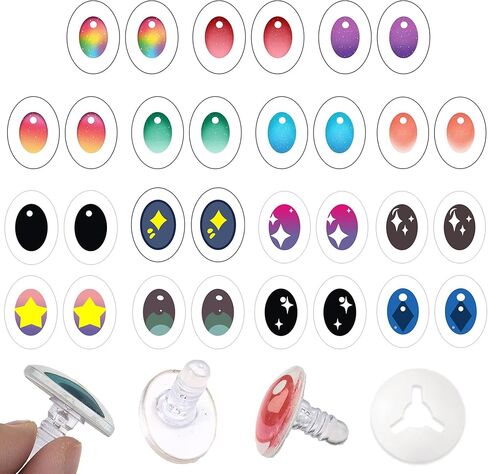 30PCS Safety Eyes for Stuffed Animal Doll Making with Washer Amigurumi Eye for Crochet Craft Doll Eyes Stuffed Crochet for Crafts Decorations in Kuwait