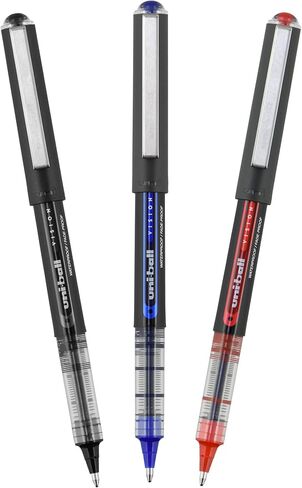 uni-ball Vision Rollerball Pens Broad Point, 1.0mm, Black, 12 Pack in Saudi Arabia