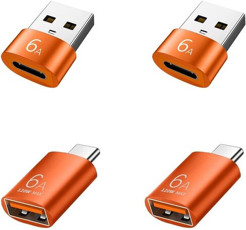 4 محولات USB، 2*USB-C إلى USB-A و2*USB-A إلى USB-C أنثى محول فائق السرعة لنقل البيانات والشحن السريع - متوافق مع الكمبيوتر المحمول والكمبيوتر الشخصي والشاحن ومحول USB A إلى USB C (أسود) in Saudi Arabia