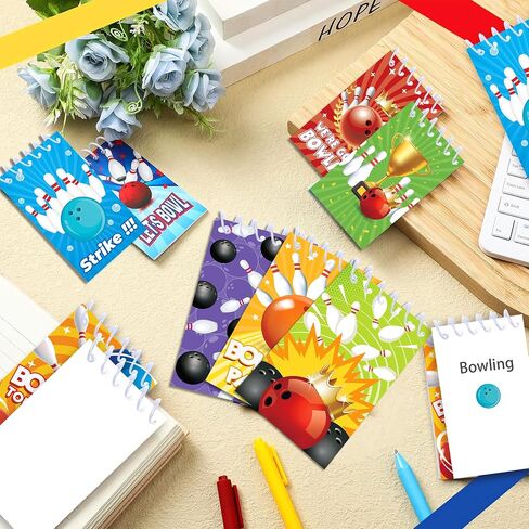 24 PCS Bowling Mini Notepads Sports Party Favors Goodie Bag Stuffers Notepads Mini Notebooks for Teens Teacher Classroom Reward in Saudi Arabia