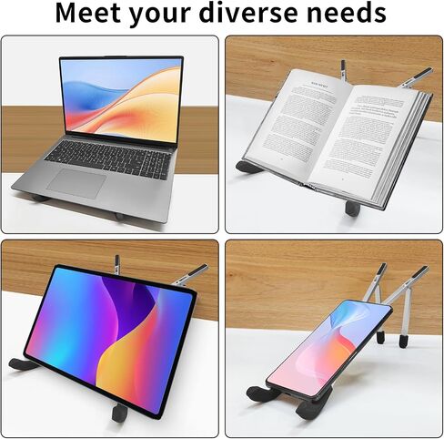 حامل كمبيوتر محمول للمكتب ، حامل كمبيوتر محمول قابل للتعديل ABS+حامل دفتر محمول قابل للطي سيليكون قابلة للطي ، جهاز كمبيوتر محمول للتبريد بالتهوية لأجهزة الكمبيوتر المحمولة 10-15.6 "، والأجهزة اللوحية (أسود) in Kuwait