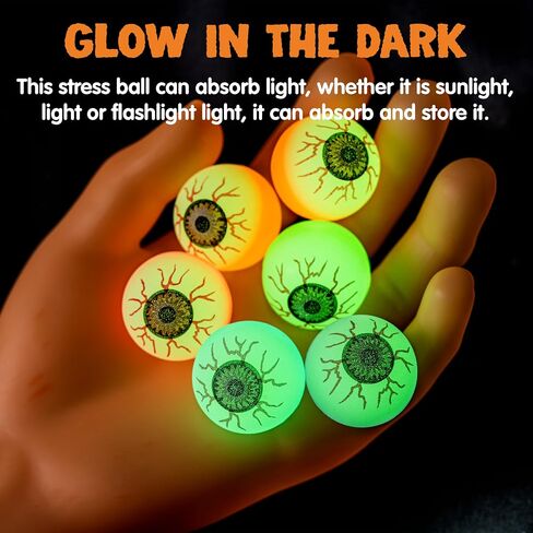 JOYIN 36 PCS Halloween Glow Eyeball Bouncy Ball, Glow in The Dark Bouncing Balls for Halloween Party Favors, Glowing Bounce Ball for Party Decorations, School Classroom Game Prizes Kids Gift in Saudi Arabia
