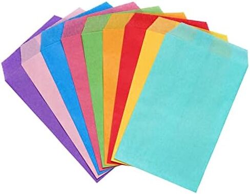 Quotidian Baby Pink Flat Medium Greaseproof Paper Bags 5" x 7" (13 x 17.8cm) Pack of 100 - Small Treat Wedding Confetti Tossing in Kuwait