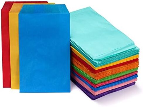 Quotidian Baby Pink Flat Medium Greaseproof Paper Bags 5" x 7" (13 x 17.8cm) Pack of 100 - Small Treat Wedding Confetti Tossing in Kuwait
