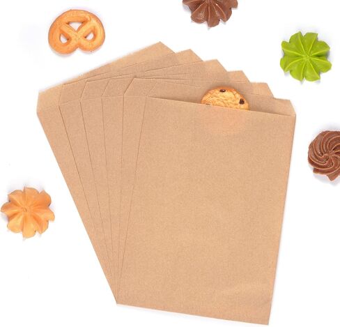 Quotidian Baby Pink Flat Medium Greaseproof Paper Bags 5" x 7" (13 x 17.8cm) Pack of 100 - Small Treat Wedding Confetti Tossing in Kuwait