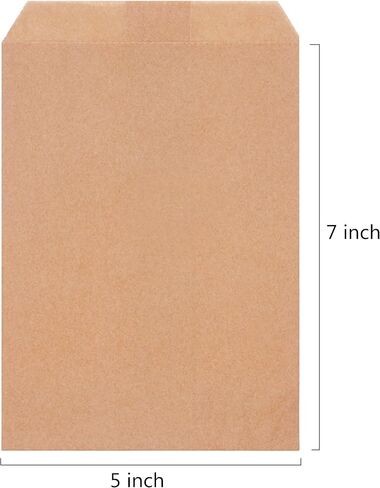 Quotidian Baby Pink Flat Medium Greaseproof Paper Bags 5" x 7" (13 x 17.8cm) Pack of 100 - Small Treat Wedding Confetti Tossing in Kuwait