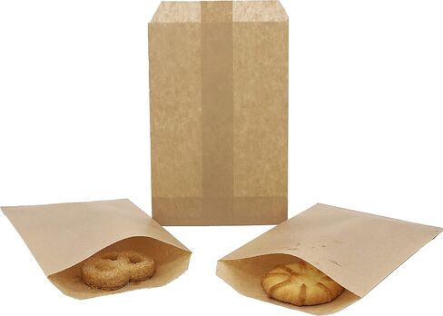Quotidian Baby Pink Flat Medium Greaseproof Paper Bags 5" x 7" (13 x 17.8cm) Pack of 100 - Small Treat Wedding Confetti Tossing in Kuwait
