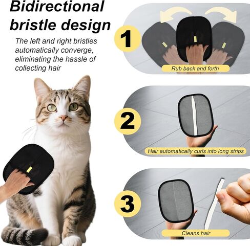2pcs Pet Hair Removal Gloves, Electrostatic Brush Cat & Dog Grooming Glove Double Side Static Pet Hair Remover Tool for Furniture Carpet Couch Car Seat Curtain Supplies in Saudi Arabia
