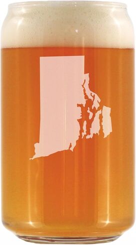 Rhode Island State Outline Beer Can Pint Glass - State Themed Drinking Decor and Gifts for Rhode Islander Women & Men - 16 Oz Glasses in Saudi Arabia