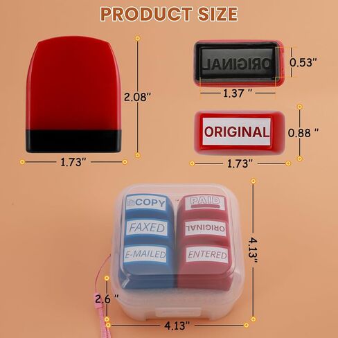 مجموعة طوابع طوابع محفوظة الذات - حزمة حمراء وأزرق لمستندات العمل | طوابع المكاتب المسبقة (مدفوعة ، فاكس ، إدخال ، نسخة) | طوابع مطاطية متينة للأوراق ورسائل البريد الإلكتروني والسجلات | بواسطة 6ugooes in Kuwait