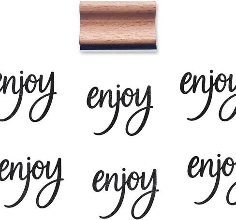 Enjoy Rubber Stamp, 1-1/3 Medium Stamp for Scrapbooking Card Making Crafting in Saudi Arabia
