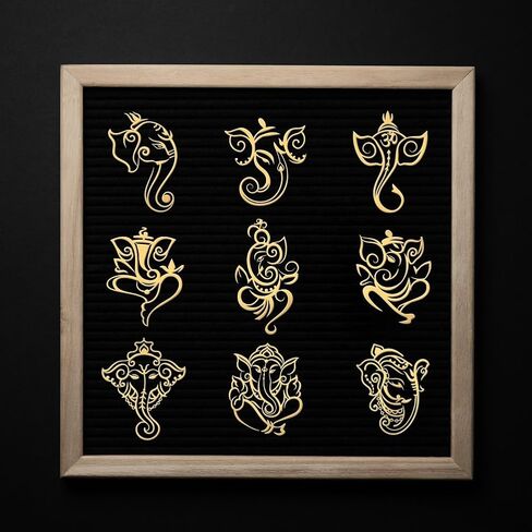OLYCRAFT 1.6x1.6 Inch Elephant Pattern Metal Stickers - Self Adhesive Gold Ganesha India Elephant Stickers for Scrapbooks, DIY Resin Crafts, Phone, Water Bottle Decor (9pcs) in Saudi Arabia