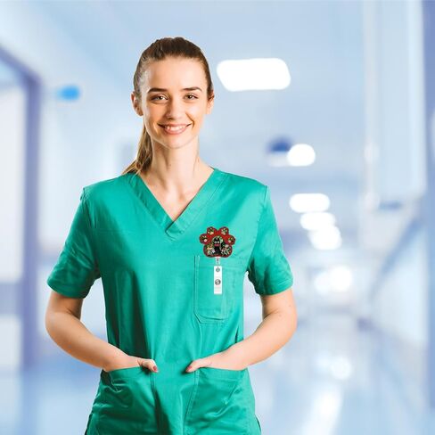 أحاول أن أجرب أفضل شارة هيكل عظمي للتمريض CNA RN المساعد الطبي الممرض والمدرس ، حامل شارة بريق بارد. in Saudi Arabia