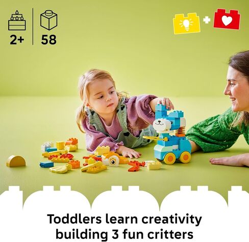 LEGO DUPLO Town 3 in 1 Animals on Wheels Building Toy - Learning Play Set for Toddler Boys & Girls, Ages 2+ - Animal Building Blocks for Sensory Skills Practice - Pretend Play Gift Idea - 10448 in Saudi Arabia