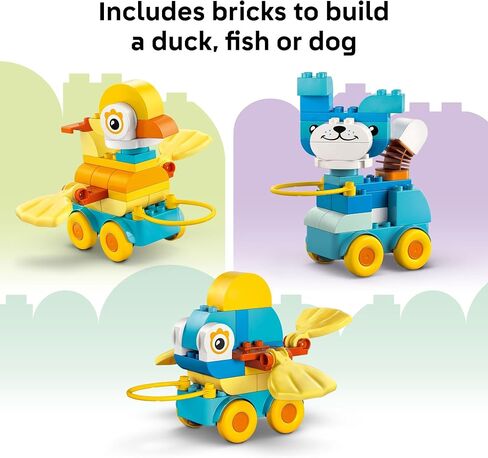 LEGO DUPLO Town 3 in 1 Animals on Wheels Building Toy - Learning Play Set for Toddler Boys & Girls, Ages 2+ - Animal Building Blocks for Sensory Skills Practice - Pretend Play Gift Idea - 10448 in Saudi Arabia