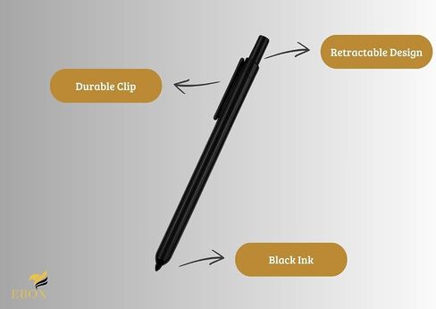 EBOX Stride Retractable Permanent Marker – Fine Point, Black Ink, Quick-Drying, Water & Fade Resistant, Multi-Surface – Pack of 12 in Saudi Arabia