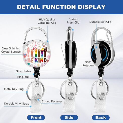 2 Pack Flower ID Badge Holder with Heavy Duty Retractable Reel Keychain for WomenStudents,Teachers, Nurses, Office Use 8 in Saudi Arabia