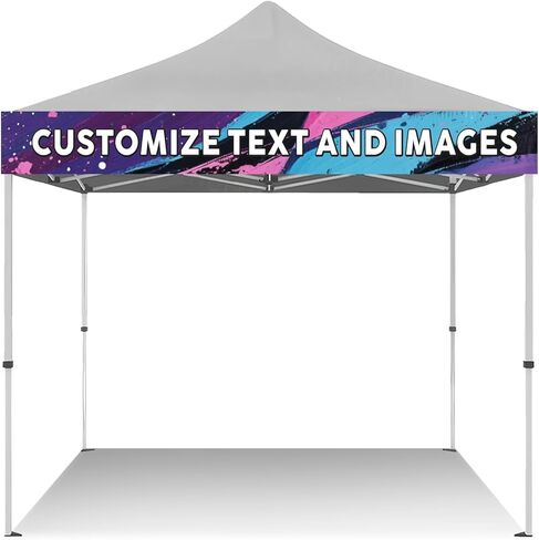 Custom Tent Banner and Valance with Logo Signs for Tent,Personalized Canopy Banners for Business Vendors,Full Color Printing Fits most of 10x10 Pop-up Tent in Saudi Arabia