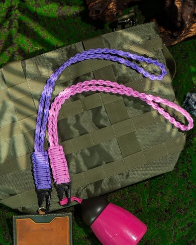 Heavy Duty Paracord Lanyards for Keys, Braided Key Lanyards for ID Badges, Tactical Rope Keychain Necklace for Men Women, Cell Phone Car Key Camera Whistle, Traveling, Black in Kuwait