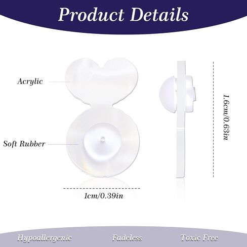 Clear Silicone Earring Backs for Heavy Earring Support Backs 32 Pcs Rubber Earrings Lifters Safety Back Pads Backstops Earrings Back Replacements for Fish Hook Studs Hoops Droopy Ears - Love in Saudi Arabia