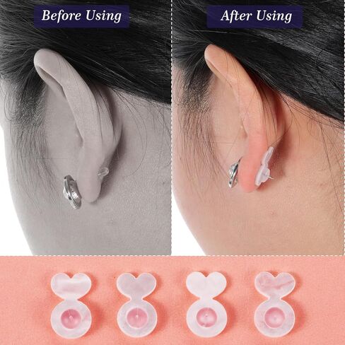 Clear Silicone Earring Backs for Heavy Earring Support Backs 32 Pcs Rubber Earrings Lifters Safety Back Pads Backstops Earrings Back Replacements for Fish Hook Studs Hoops Droopy Ears - Love in Saudi Arabia