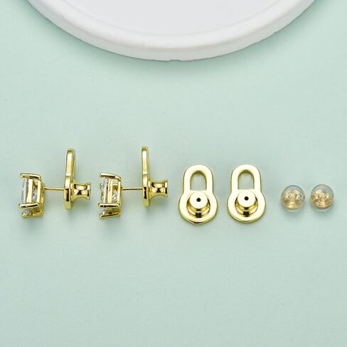 حلق الرافعة ، 4 مساءً ظهورها في القرط القوس لآذان متدلية قفل دعامات دعم مسطحة للأقراط الثقيلة بالإضافة in Kuwait