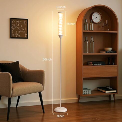 WORLD WIN Prism Glow Floor Lamp with Watter Ripple, Smart RGB LED Corner Floor Lamp with APP & Remote Control, 16M+ and 3 Color Temperatures, Music Sync, Modern Standing Lamps for Living Room Bedroom in Kuwait