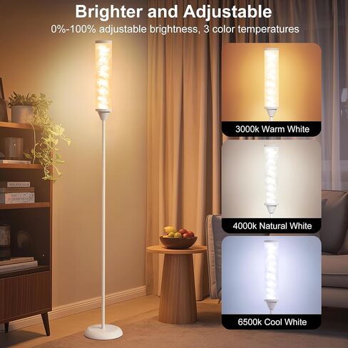 World Win Prism Glow Glow Lample مع تموج Watter ، مصباح أرضي RGB Smart RGB مع تحكم في التطبيق والتحكم عن بعد ، 16 م+ و 3 درجات حرارة ملونة ، مزامنة الموسيقى ، مصابيح دائمة حديثة لغرفة غرفة المعيشة in Saudi Arabia