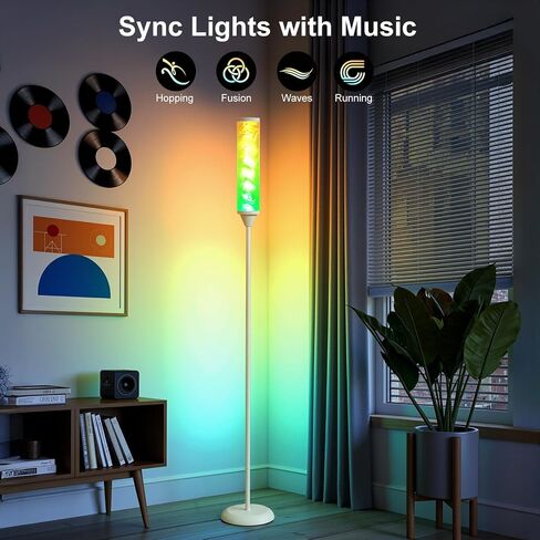 World Win Prism Glow Glow Lample مع تموج Watter ، مصباح أرضي RGB Smart RGB مع تحكم في التطبيق والتحكم عن بعد ، 16 م+ و 3 درجات حرارة ملونة ، مزامنة الموسيقى ، مصابيح دائمة حديثة لغرفة غرفة المعيشة in Saudi Arabia