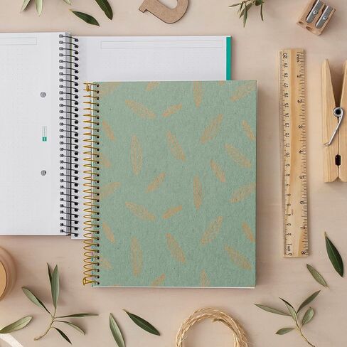 Miquelrius - Notebook A5 (148 x 210 mm), Horizontal Stripes 7 mm, 120 Sheets of 70 g/m², Cardboard Cover with Copper Details, 4 Colour Stripes, Copper Spiral, Feeling Mallorca Collection, Sheets in Saudi Arabia