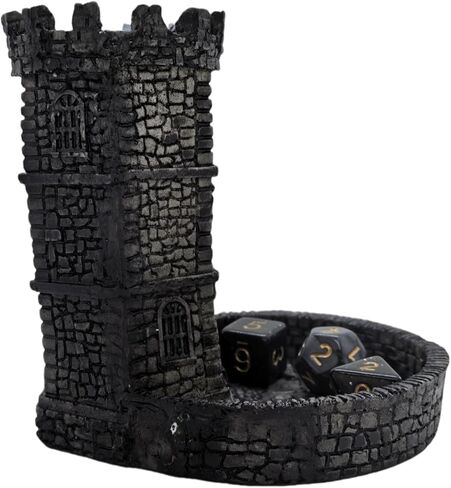 Tower Castle Retro DND DICE Rolling Tower Dice Tower Tower Tower و Dragons Dice Jail D&D Accessories (Random 7pcs D20 Dice Set) in Kuwait