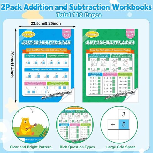2Pack Total 112 Pages Multiplication and Division Workbook, Single Double & Triple Digit Math Worksheets for Grade 2-5, Multiplication &Division Practice Worksheets for Daily Exercise Back to School in Saudi Arabia