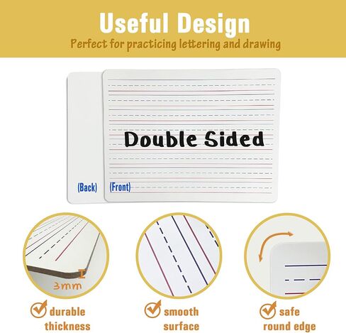 مجموعة صغيرة من اللوحة الجافة - حزمة 6 ، 9 × 12 بوصة من الألواح البيضاء ذات الوجهين المزدوج مع 6 علامات و 6 محايات جافة - مثالية للطالب والمعلم والفصول الدراسية والمكتب والاجتماع in Kuwait