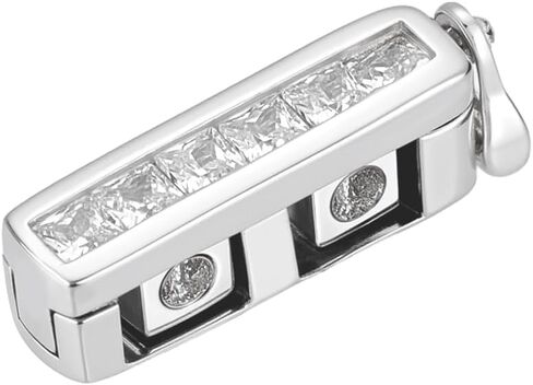 Benecreat 925 Sterling Silver Necklace Shortener Clasp ، Chipic Zirconia Shortener Enhancer Clasp مع قطعة قماش تصليح فضية مربعة لسوار مشابك مشبك مجوهرات السحر دبوس in Saudi Arabia
