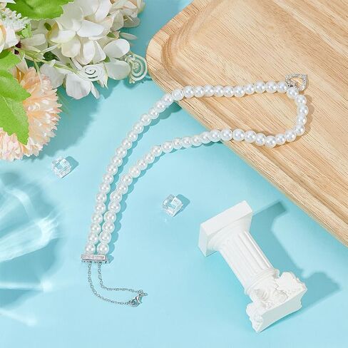 Benecreat 925 Sterling Silver Necklace Shortener Clasp ، Chipic Zirconia Shortener Enhancer Clasp مع قطعة قماش تصليح فضية مربعة لسوار مشابك مشبك مجوهرات السحر دبوس in Saudi Arabia