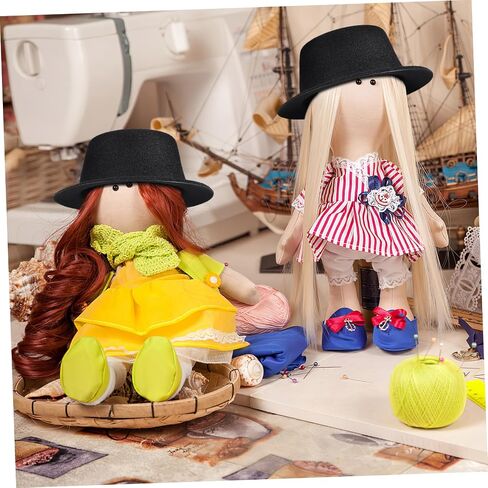 Nuobesty 6pcs Snowman Doll Hat Craft Mini Black Top Hats for Your Snowman Doll Project Project Project in Saudi Arabia