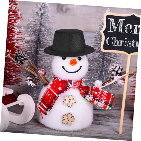 Nuobesty 6pcs Snowman Doll Hat Craft Mini Black Top Hats for Your Snowman Doll Project Project Project in Saudi Arabia