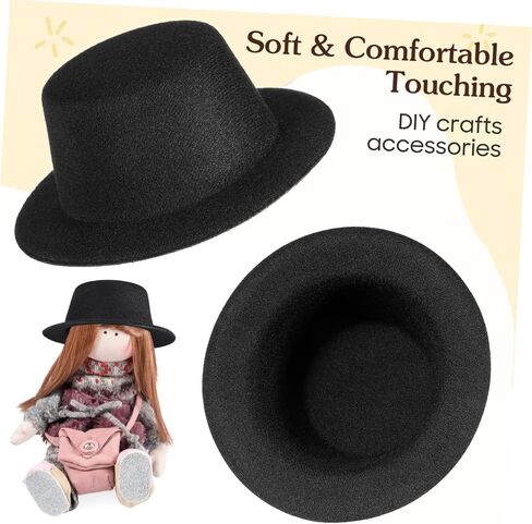 Nuobesty 6pcs Snowman Doll Hat Craft Mini Black Top Hats for Your Snowman Doll Project Project Project in Saudi Arabia