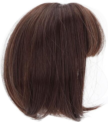 BJD Hair Shoulder Length High Temperature Fiber Doll Wig Straight Bang Good Effect at Present Dark Brown in Saudi Arabia