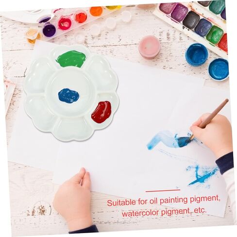 8-Inch Ceramic Pigment Tray for Artists Glazed Mixing Palette for Watercolor and Gouache Painting Sturdy Art Paint Plate Elegant Blossom Shape in Saudi Arabia