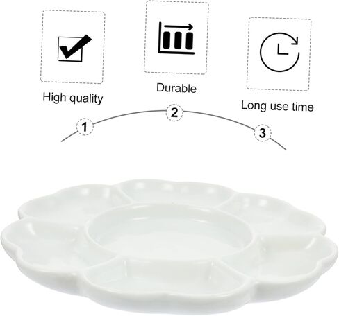 8-Inch Ceramic Pigment Tray for Artists Glazed Mixing Palette for Watercolor and Gouache Painting Sturdy Art Paint Plate Elegant Blossom Shape in Saudi Arabia