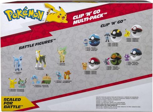Pokemon Clip 'n' go multipack يضم Pikachu و Vulpix & Luxury Ball و Eevee & Poké Ball و Machop و Ultra Ball - Amazon Exclusive in Kuwait