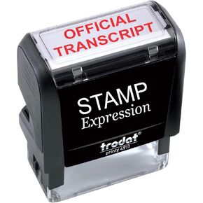 StampExpression - Official Transcript Office Self Inking Rubber Stamp - Red Ink (A-5757) in Kuwait
