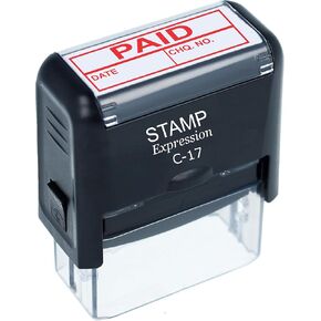 Stampexpression - تاريخ المدفوع والتحقق من طابع المطاط في المكتب - الحبر الأحمر (A -5811) in Kuwait