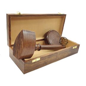 Premium Sturdy Handcrafted Wooden Gavel Boxed Set Blue Polished Gavel and Sound Block Gift Box Set for Lawyer, Judge and Auctioneer in Saudi Arabia
