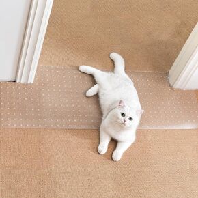 واقي سجاد Uross للحيوانات الأليفة - واقي سجاد بلاستيكي بزاوية مستديرة سوداء بطول 3.6أقدام، واقي سجاد للقطط تحت الباب للمدخل، بساط واقي للسجاد مضاد للخدش للقطط، يمنع القطط من خدش السجاد in Kuwait